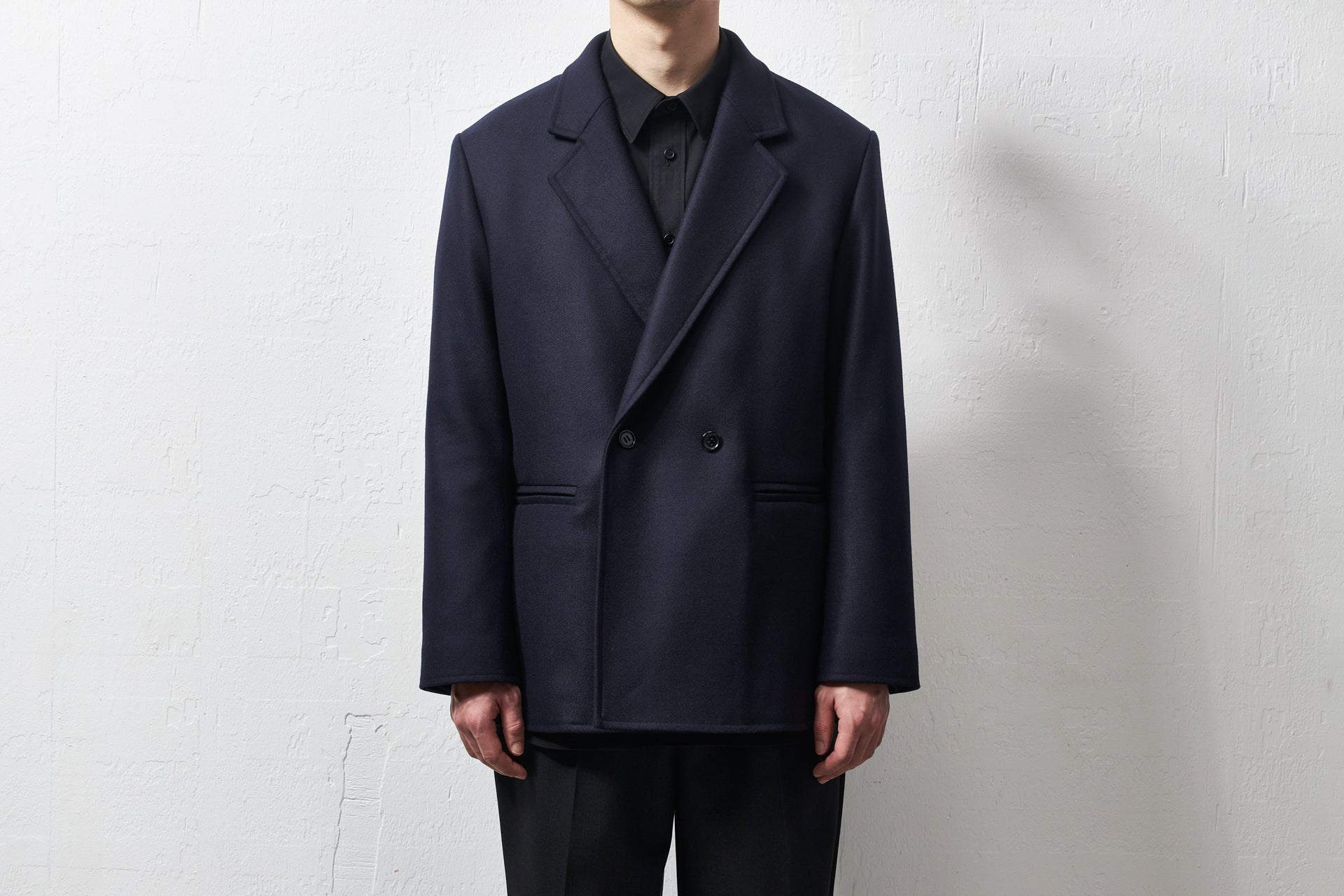 25232 / SP180'sウールメルトン・ダブルジャケット-navy – 山内