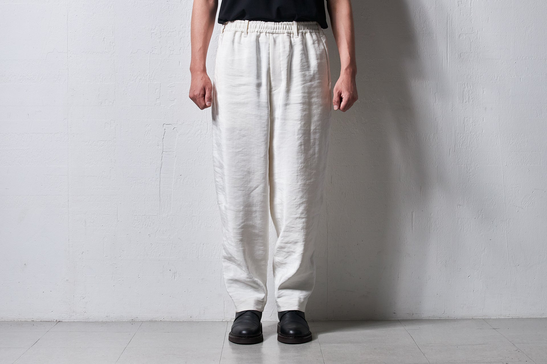 yc70-261-sili / ビンテージシルクリネン・ワンカットイージーパンツ