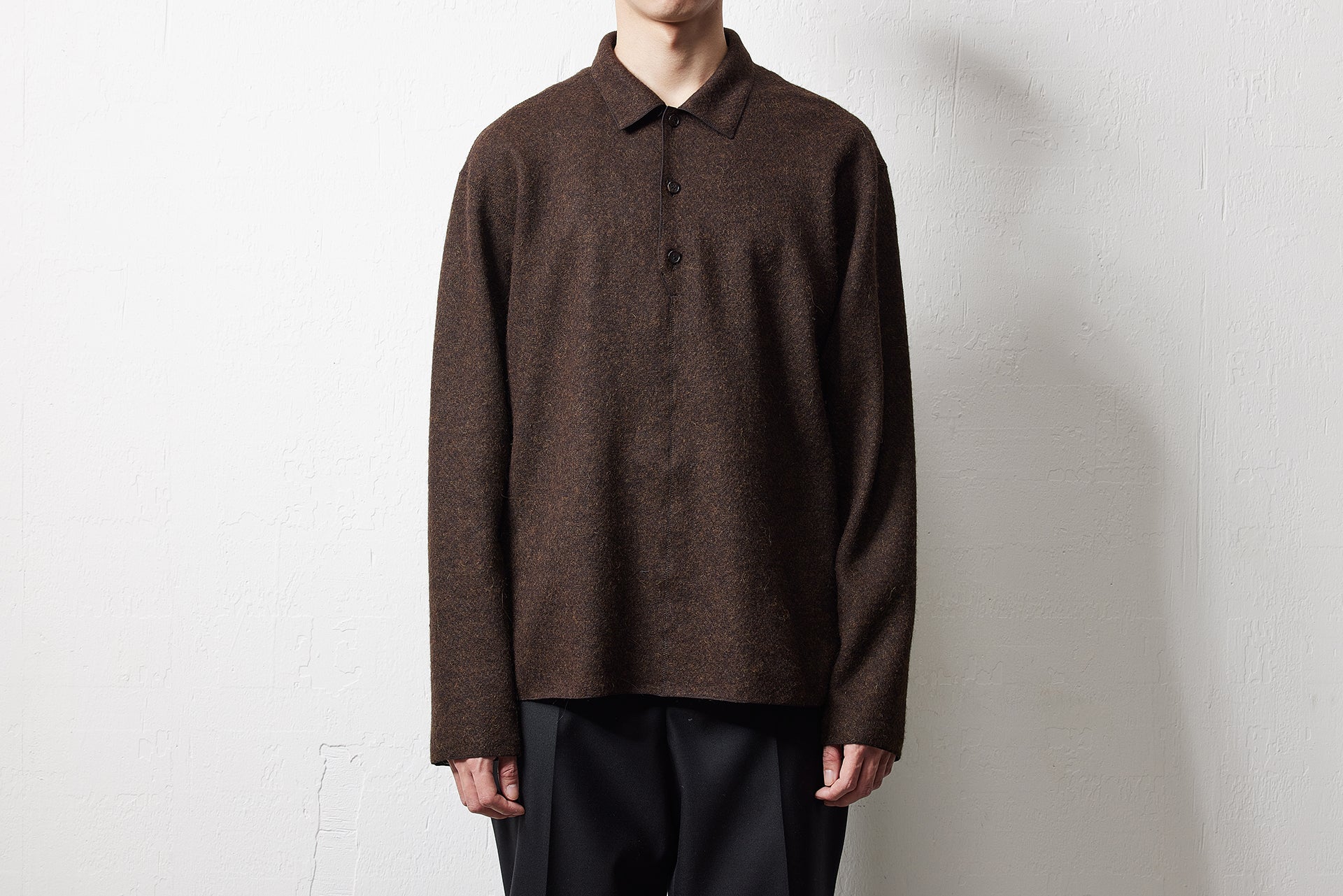 最終値下げ 山内 20AW 塩縮加工シルクリネンプルオーバー 塩縮加工リネンシャンブレー｜山内 24AW｜えん -en-