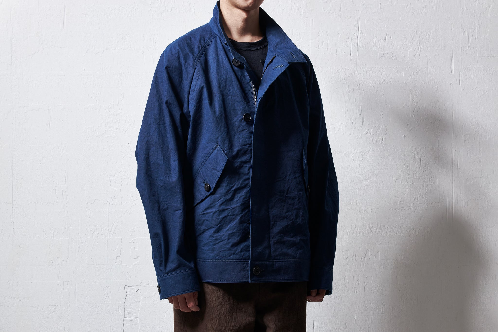 25113-ai / 藍染シールドコットンクロス・ジップジャケット – 山内 25113-ai / 藍染シールドコットンクロス・ジップジャケット – 山内