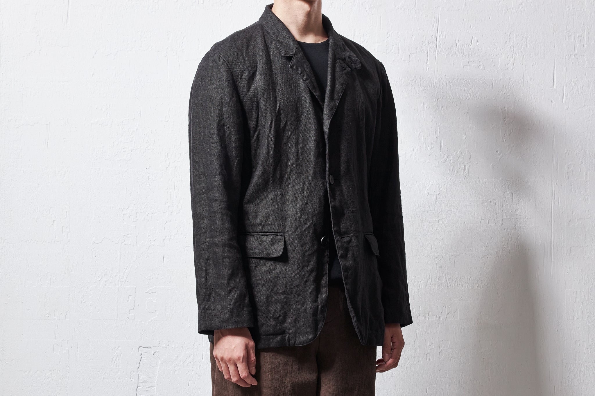 【ヒムカシ】ブラックヘンプジャケット ヒムカシ】ブラックヘンプジャケット