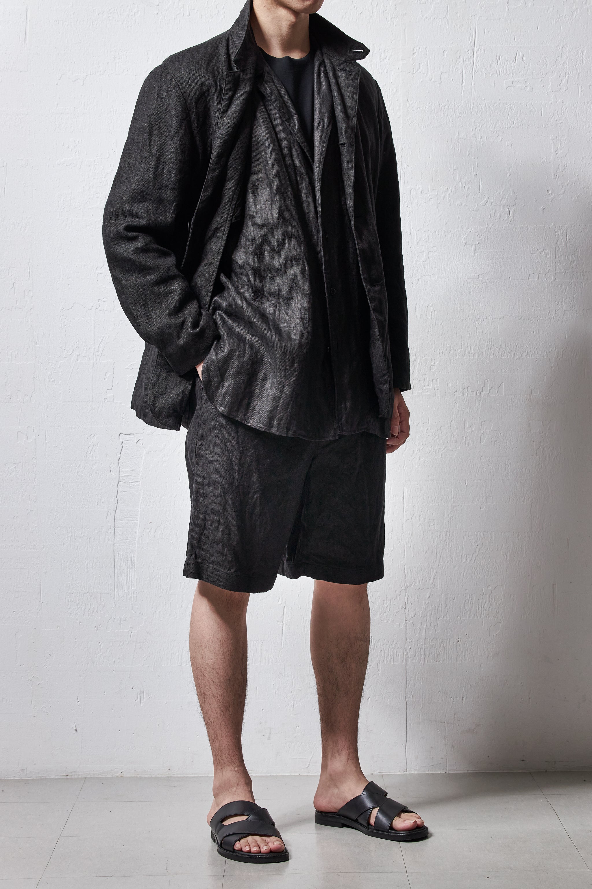 25131-kuro / 黒染ヘビーヘンプクロスジャケット – 山内