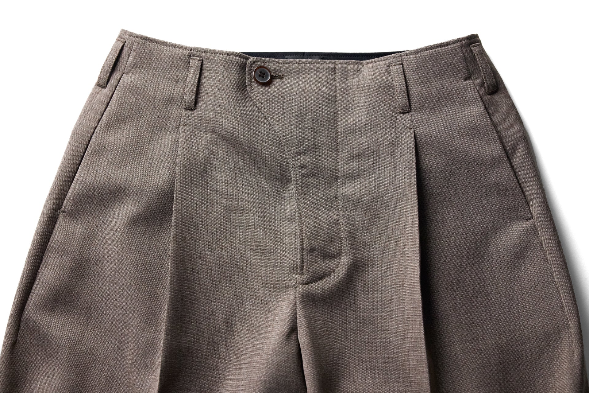 25164-wo / 3ply ウールクロス・サイドシームレスワンタックパンツ 25164-wo / 3ply ウールクロス・サイドシームレスワンタックパンツ