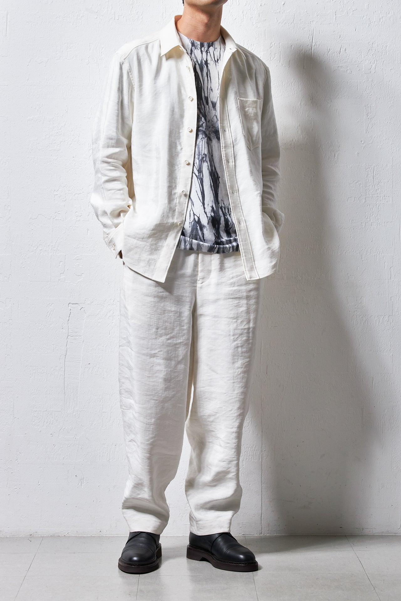 yc55-261-ari/有松絞り・強撚フリーカットポンチ・ショートスリーブT