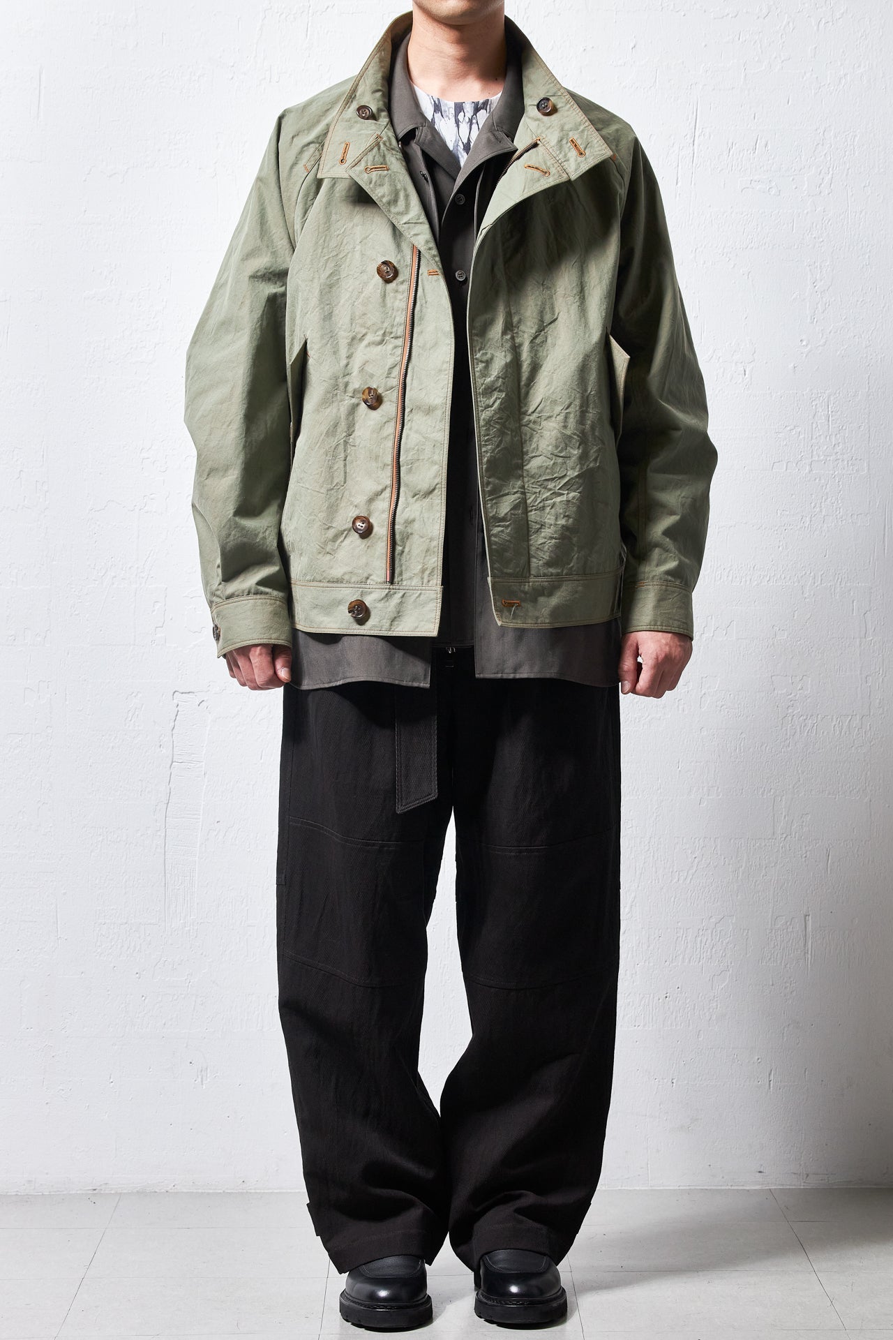 yc55-261-ari/有松絞り・強撚フリーカットポンチ・ショートスリーブT