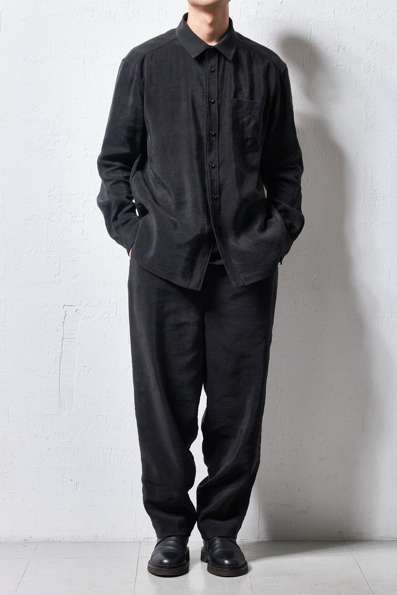 yc70-261-sili / ビンテージシルクリネン・ワンカットイージーパンツ
