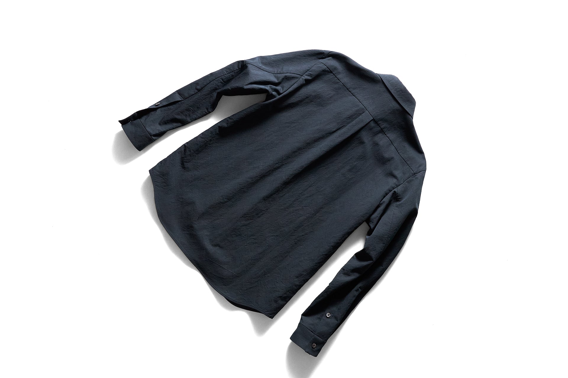 yc41-242 / 塩縮加工コットンリネンシャツ-charcoal navy – 山内